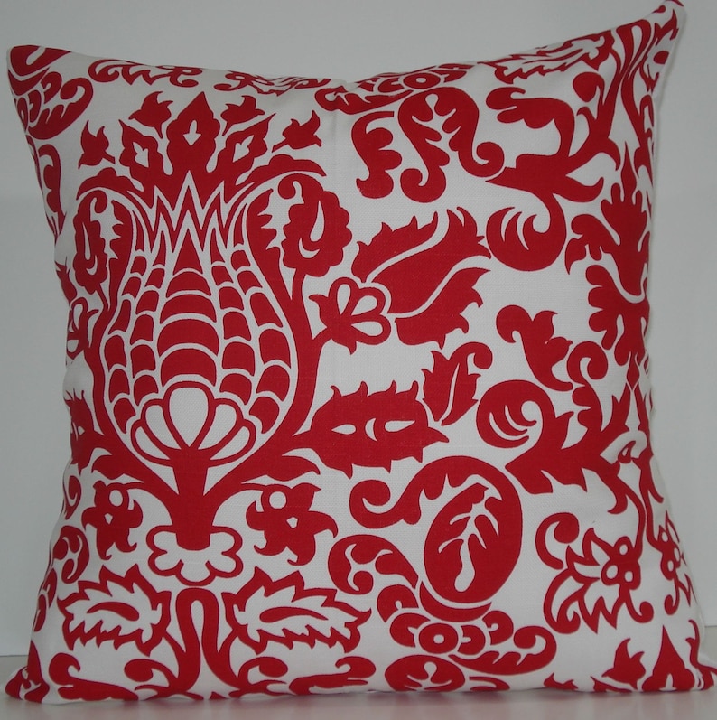 New 18x18 inch Designer Handmade Pillow Cases in red and white Etsy
