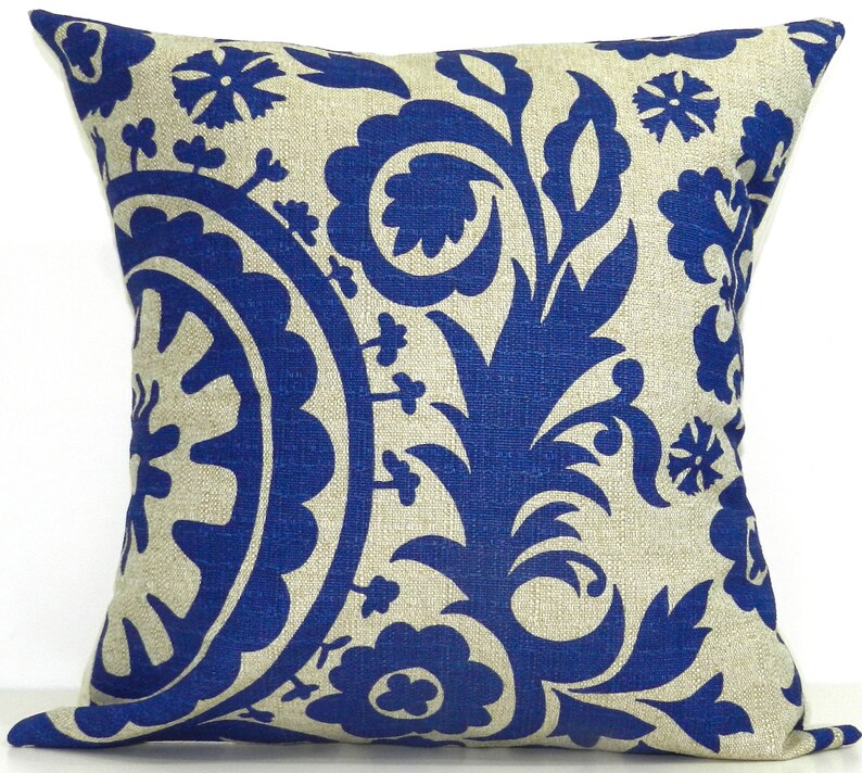 New 18x18 Inch Designer Handmade Pillow Case in Peacock and Taupe