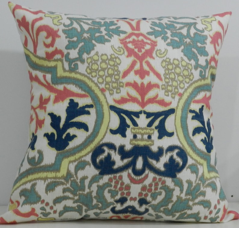 New 18x18 Inch Designer Handmade Pillow Case in Ikat Damask Etsy