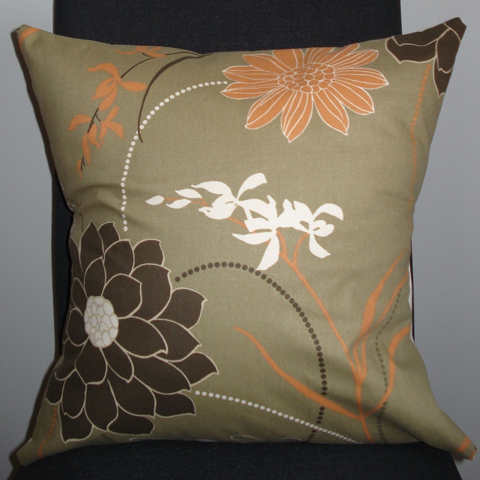 New 18x18 Inch Designer Handmade Pillow Case in Khaki Burnt Etsy