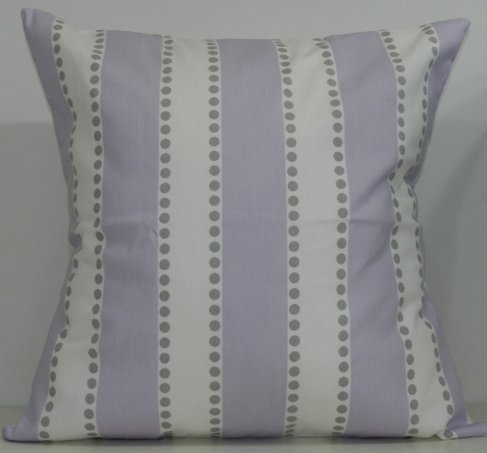 New 18x18 Inch Designer Handmade Pillow Cases. Wide Lavender Stripe