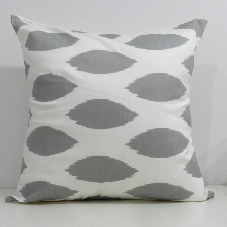New 18x18 Inch Designer Handmade Pillow Cases in Grey Ikat Etsy