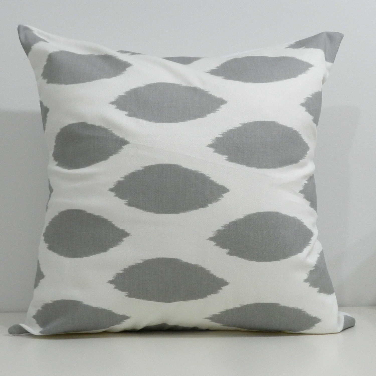 New 18x18 Inch Designer Handmade Pillow Cases in Grey Ikat Etsy