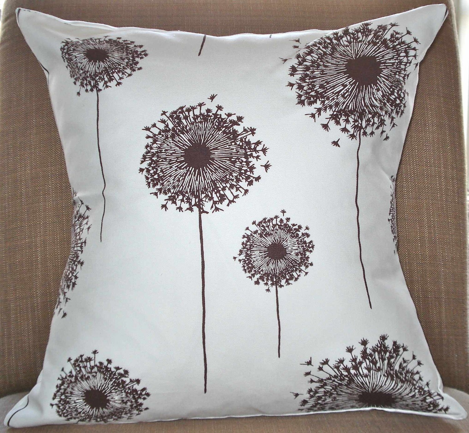 New 18x18 Inch Designer Handmade Pillow Case With Dandelion Etsy