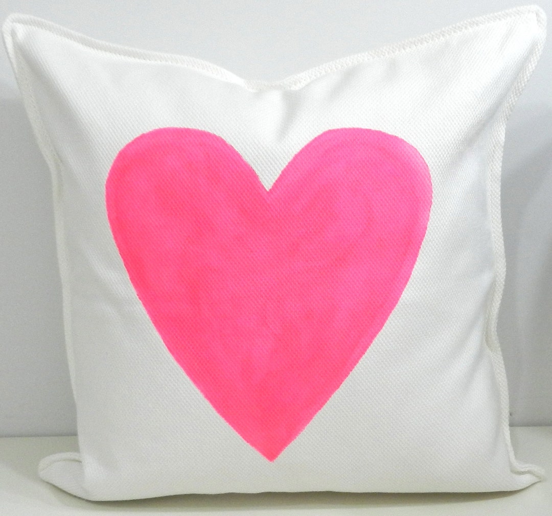 New 20x20 Inch Designer Handmade Pillow Case With Hand Painted Hot Pink