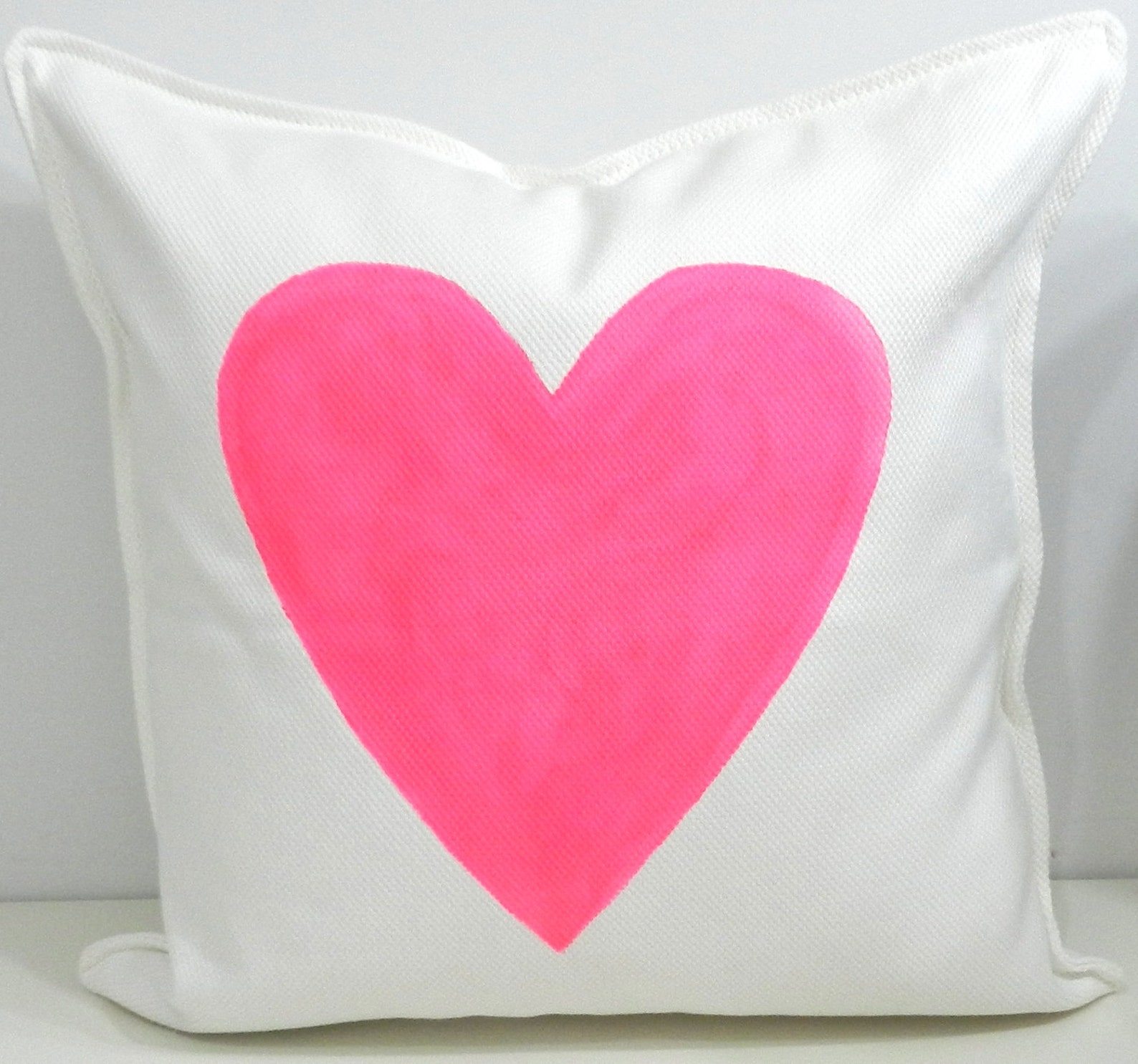 New 20x20 Inch Designer Handmade Pillow Case With Hand Painted Hot Pink