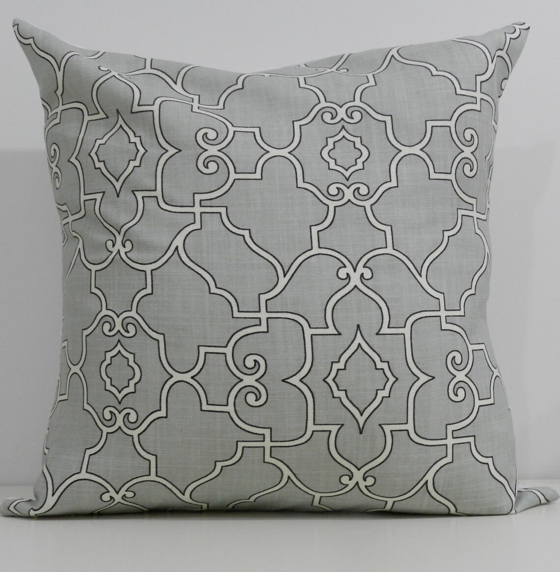 New 18x18 Inch Designer Handmade Pillow Cases in Grey, Black and White
