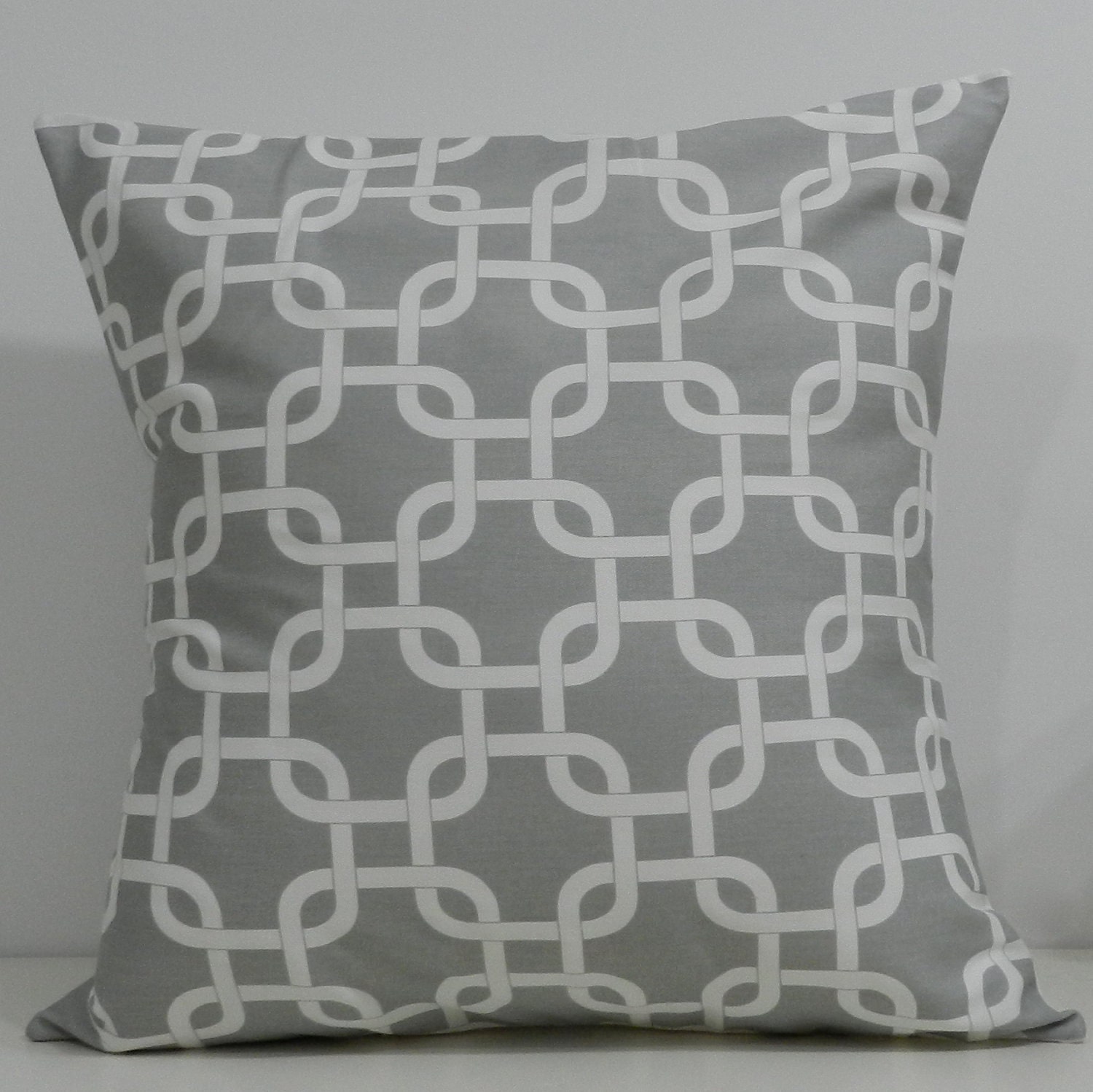 New 18x18 Inch Designer Handmade Pillow Cases. Grey and White Link