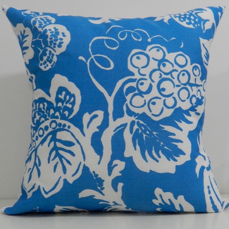 New 18x18 inch Designer Handmade Pillow Case in blue and white Etsy