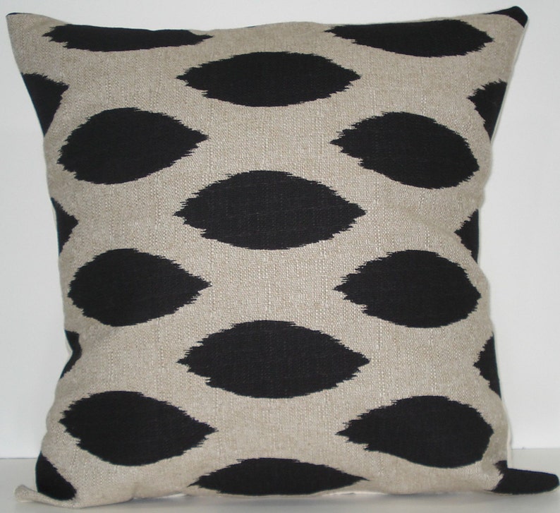 New 18x18 Inch Designer Handmade Pillow Case Black Ikat Fabric. Etsy