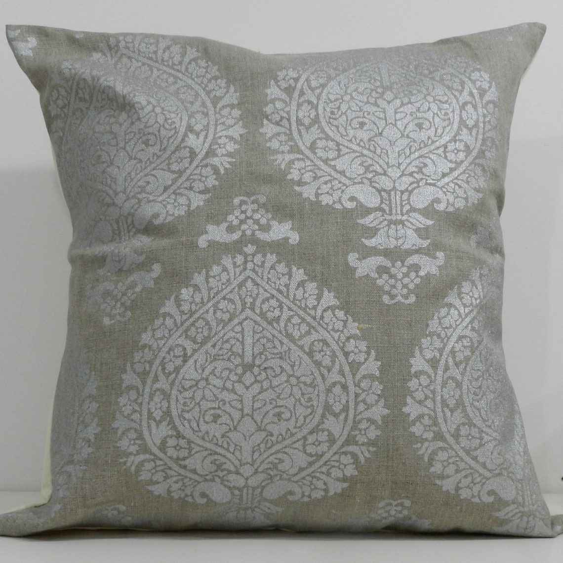 New 18x18 Inch Designer Handmade Pillow Case in Silver Block Etsy
