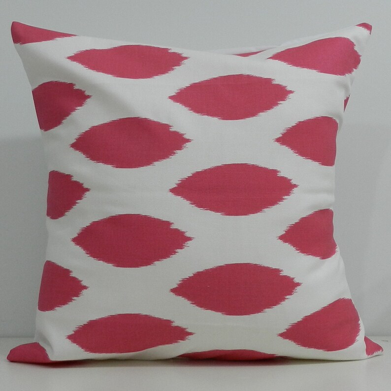 New 18x18 Inch Designer Handmade Pillow Cases in Pink Ikat Etsy