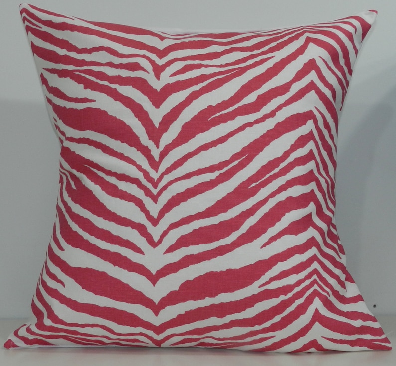 New 18x18 Inch Designer Handmade Pillow Case. Zebra Print in Pink and