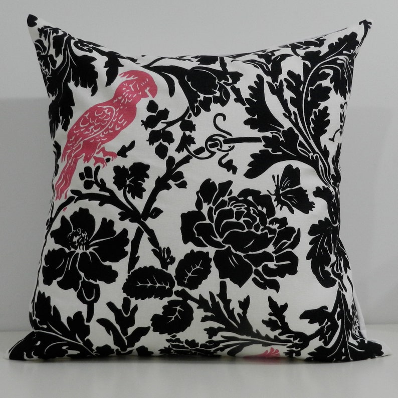 New 18x18 Inch Designer Handmade Pillow Case. Black Floral Etsy
