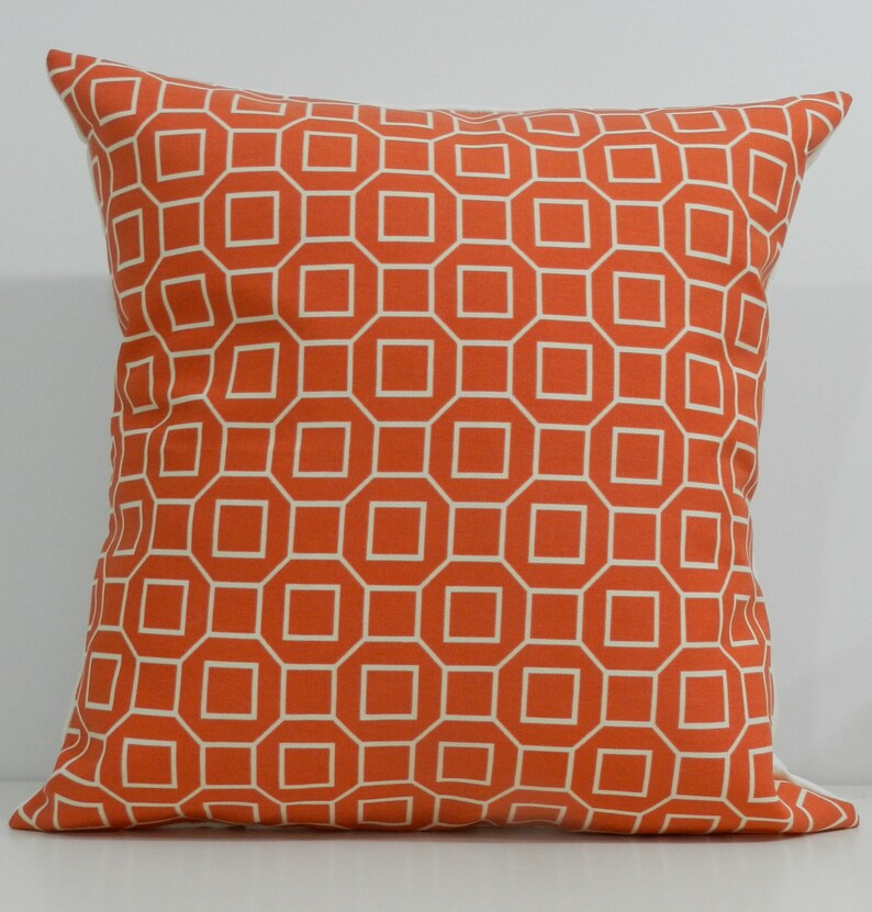 New 18x18 Inch Designer Handmade Pillow Cases in Red/orange Geometric