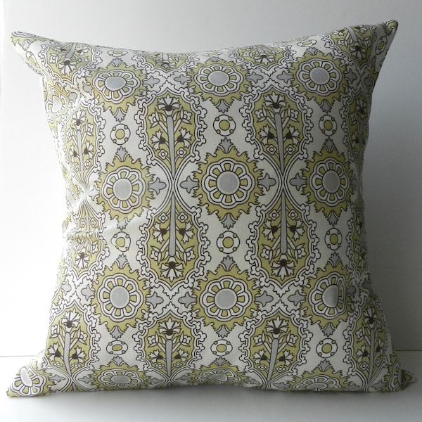 Yellow Gray Damask Etsy