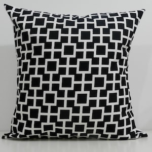 New 18x18 inch Designer Handmade Pillow Cases in black and white cat&#39;s cradle.