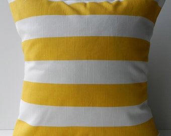 yellow striped throw pillows