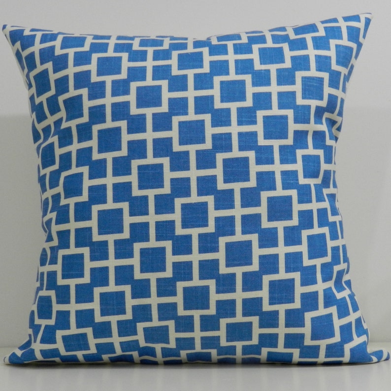 New 18x18 inch Designer Handmade Pillow Cases. Blue and white Etsy