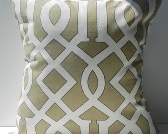New 18x18 inch Designer Handmade Pillow Cases in coffee imperial trellis style pattern