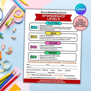 Bearbeitbare Club Patenschaft Flyer Vorlage: Schule PTO/PTA (Digitaler Download)