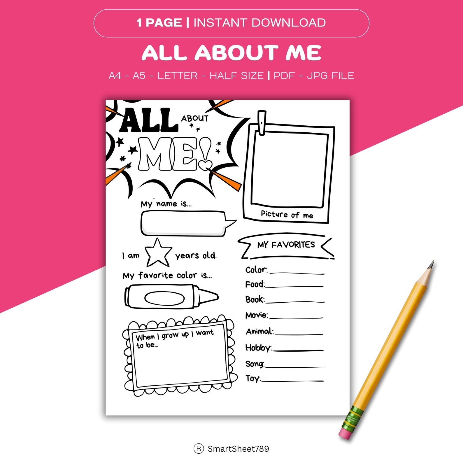 All About Me All About Me Poster Printable All About My Teacher