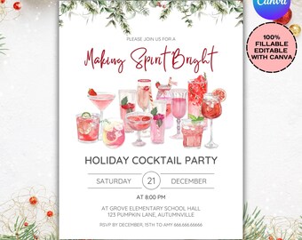 Inbjudan till cocktailparty, Inbjudan till julcocktailparty, Gör stämningen starkare, Inbjudan till vuxen, Cocktailparty