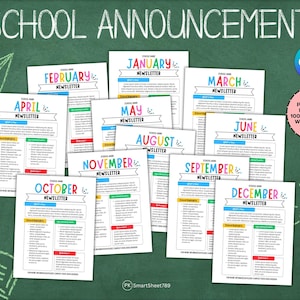 Editable Classroom Newsletters Monthly Weekly Templates for Parent Communication, Newsletters for Teachers, Editable Back to School Template