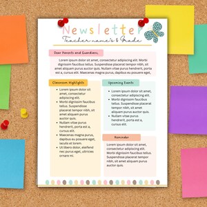 Boho Klassenzimmer Newsletter Template: Bearbeitbarer Lehrer Flyer (Digitaler Download)