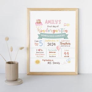 Editable Back to School Sign, First Day of School Sign, Printable Reusable, Personalized Signs, CANVA Editable Template, Boho gift for Kids