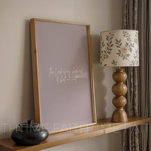 The Lord Is My Shepherd Christian Wall Art Pink Scripture Print Psalm 23 Bible Verse Decor Good Shepherd Art for Home Religious Quote E51