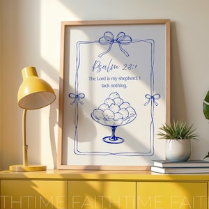 Lord Is My Shepherd Psalm 23 Scripture Print Digital Download Christian Wall Decor Kitchen Dining Room Bible Verse Poster Faith Gift E92
