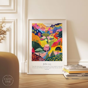 John 15:5 Wall Art Digital Download I am the vine; you are the branches Christian Scripture Print Bible Verse Home Decor Scripture Art A192