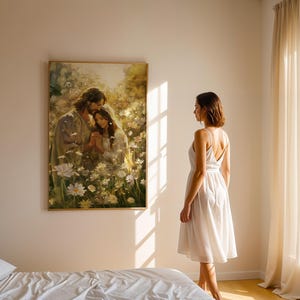Jesus Hugging Woman Christian Wall Art Jesus and Woman Jesus Painting Modern Christian Art Jesus Heals a Woman Flowers DIGITAL DOWNLOAD W81