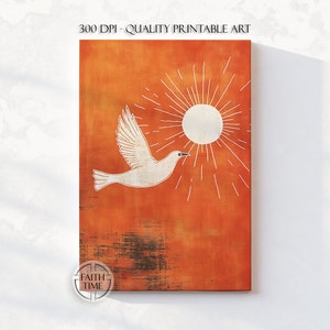 Dove Wall Art Modern Dove Artwork Boho Art Simple Christian Wall Art Painting of a Dove Of Peace Painting Christian DIGITAL DOWNLOAD W12.3