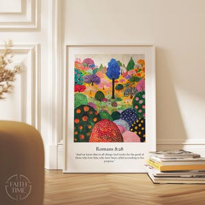 Romans 8:28 Wall Art Digital Download all things God works for the good of those who love him Christian Scripture Bible Verse Decor A194