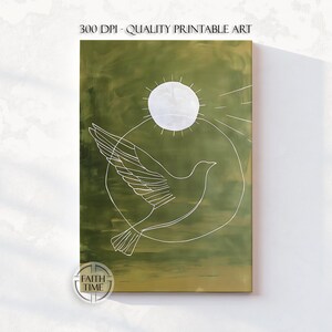 Dove of Peace Dove Painting Minimalist Modern Christian Wall Art Contemporary Scripture Art Pastor Gift Christian Art DIGITAL DOWNLOAD W12.7