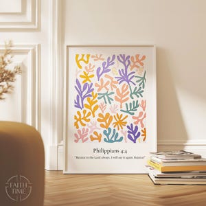 Philippians 4:4 Christian Wall Art Rejoice in the Lord Always Bible Verse Wall Art Scripture Wall Decor Digital Download Boho Art Verse A200