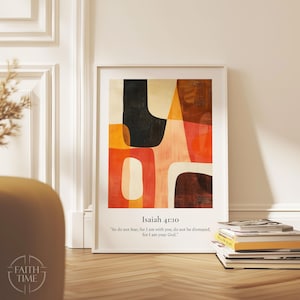 Isaiah 41:10 Christian Wall Art Fear Not for I Am with You Bible Verse Art Print Faith Decor Scripture Art Modern Biblical Wall Art A139