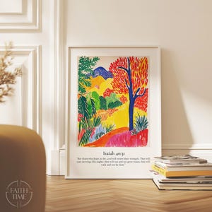 Isaiah 40:31 Christian Wall Art Bible Verse Wall Art those who hope in the LORD will renew their strength Scripture Wall Decor Wall Art A196