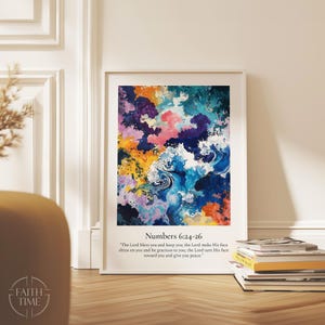 Nummers 6:24-26 christelijke kunst aan de muur The Lord Bless You And Keep You Blessing citaat bijbelvers christelijke Matisse stijl digitale download A227