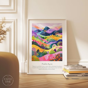 Psalm 84:10 Christian Wall Art Bible Verse Wall Art Scripture Wall Decor Digital Download Biblical Art Trendy Christian Decor Bible Art A175