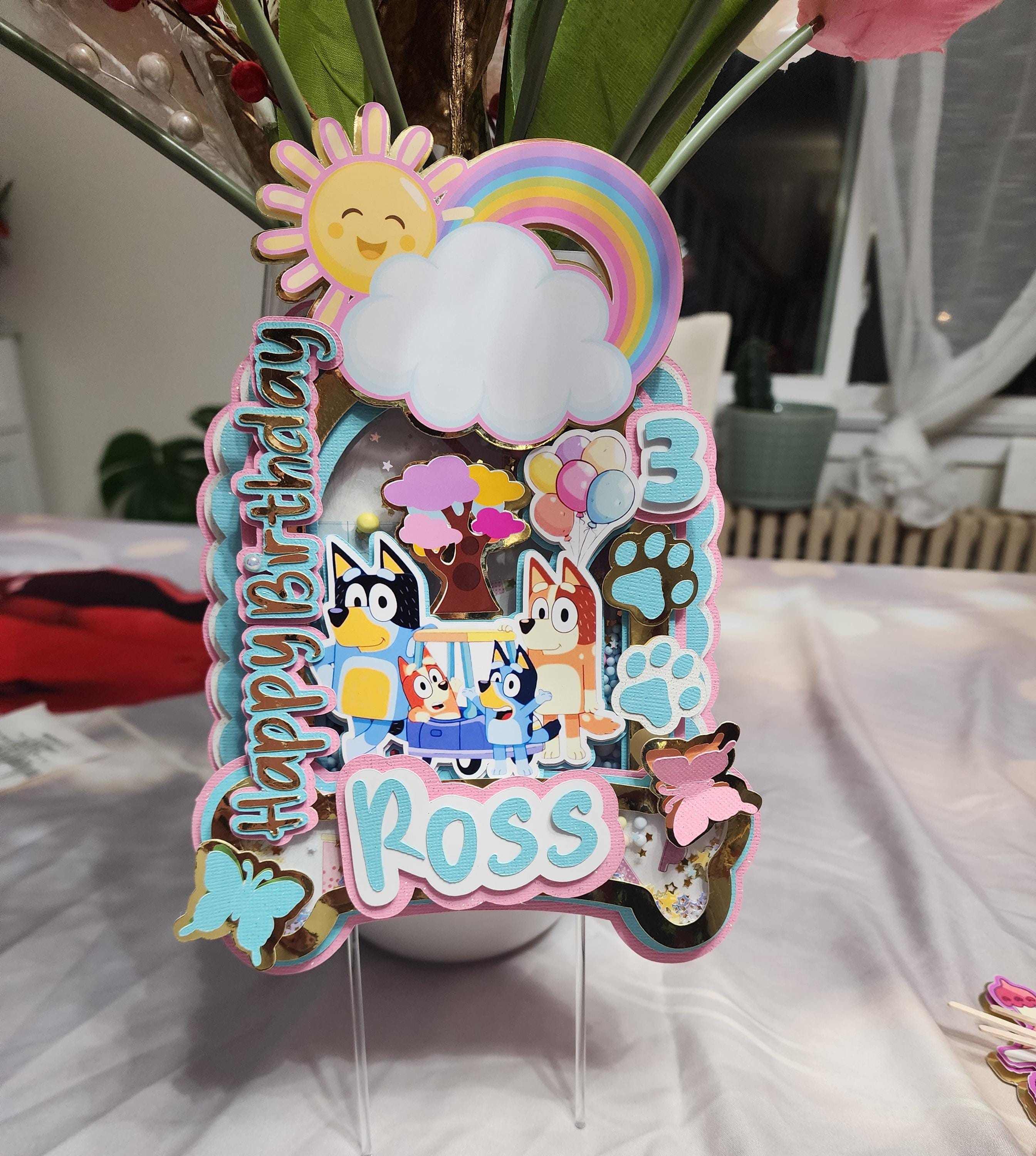 Cake topper blue dog