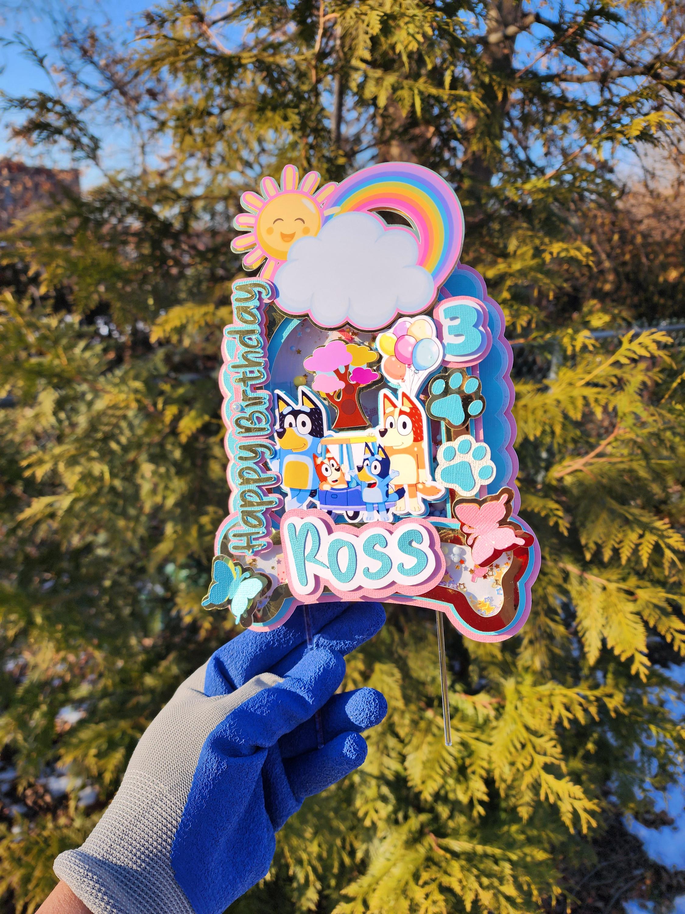 Cake topper blue dog