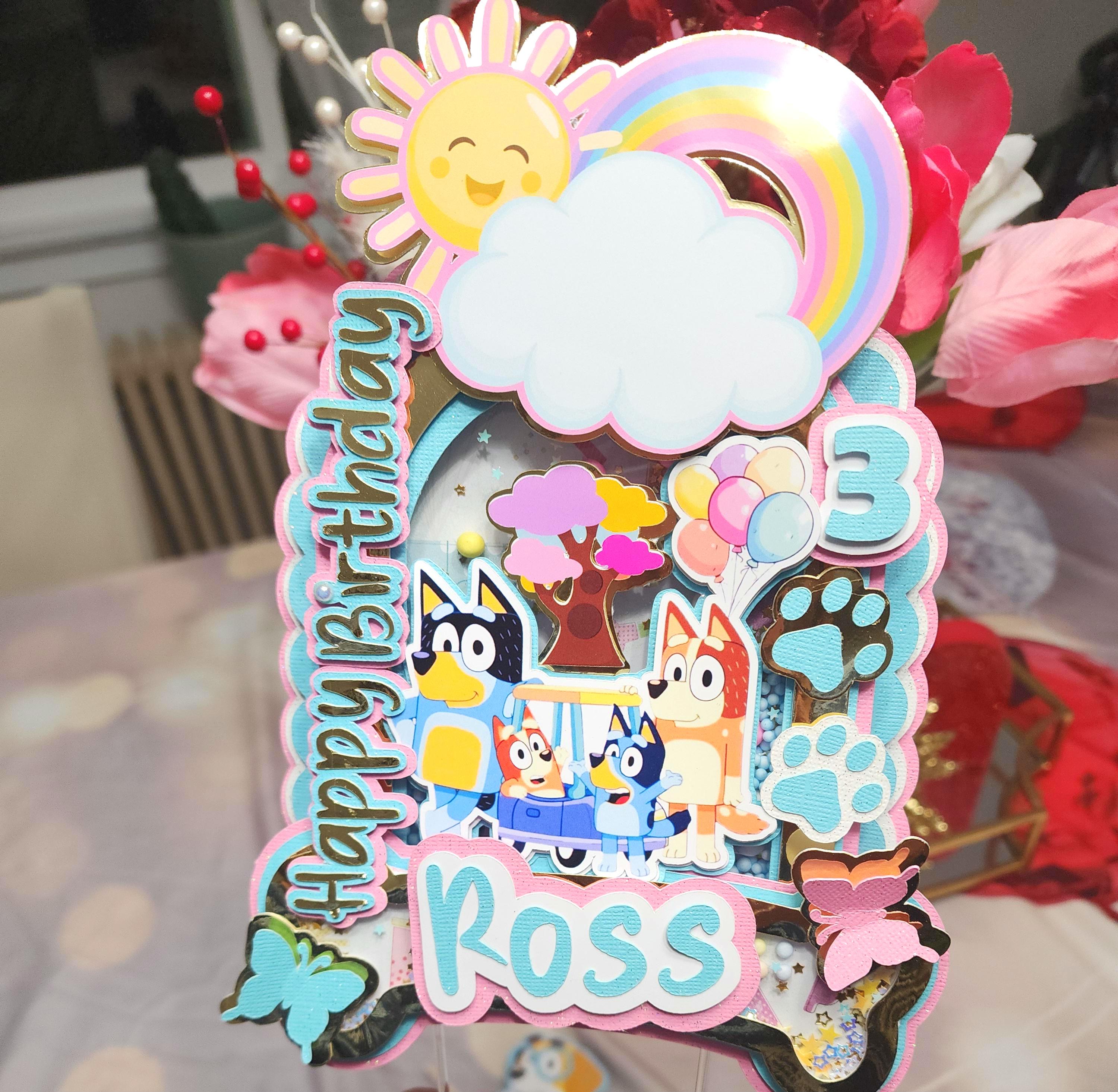 Cake topper blue dog