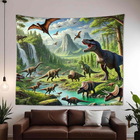 Dinosaur Tapestry Good News for Dinosaur Lovers Tyrannosaurus Rex Wall Hanging Tapestry is Suitable for Bedroom Living Room Dormitory Etsy
