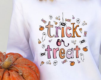 Trick or Treat PNG JPG, Cute Halloween Sublimation png jpg, Downloadable Halloween Files