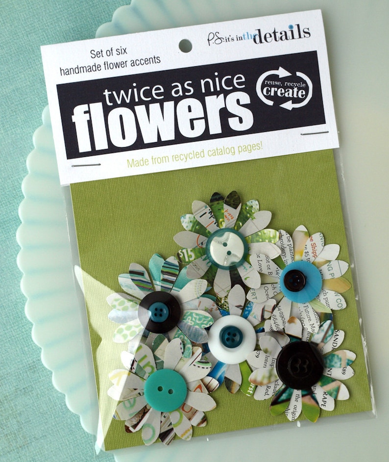 Recycled Paper Flowers Twice as Nice made from recycled catalog pages image 5