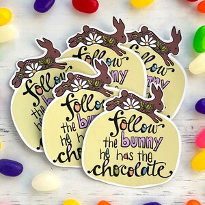 Printable Easter Bunny Stickers Instant Download Easter Stickers Follow the Bunny Easter Stickers image 2