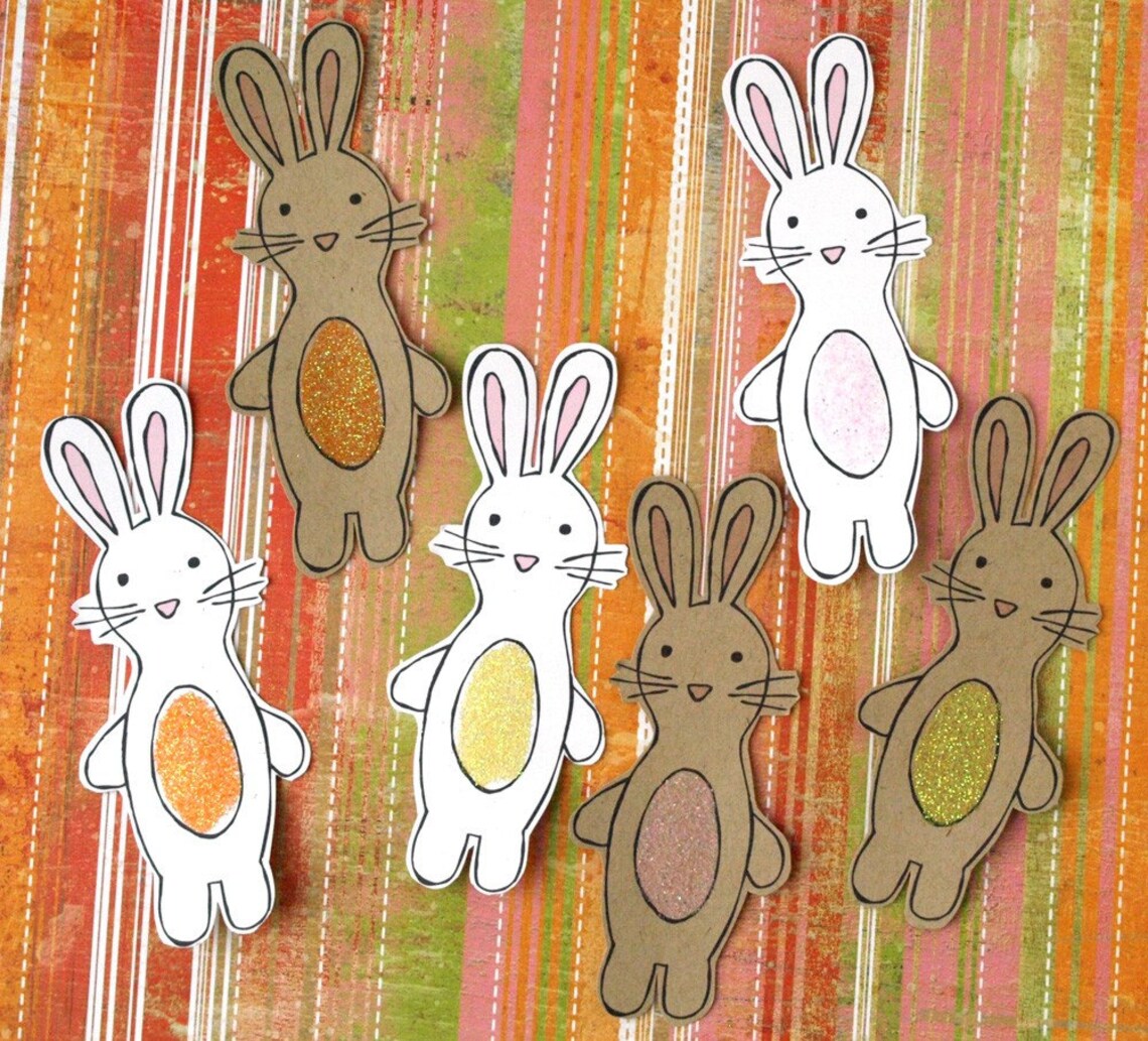 Bunny Rabbits Glitter Belly Bunnies Etsy